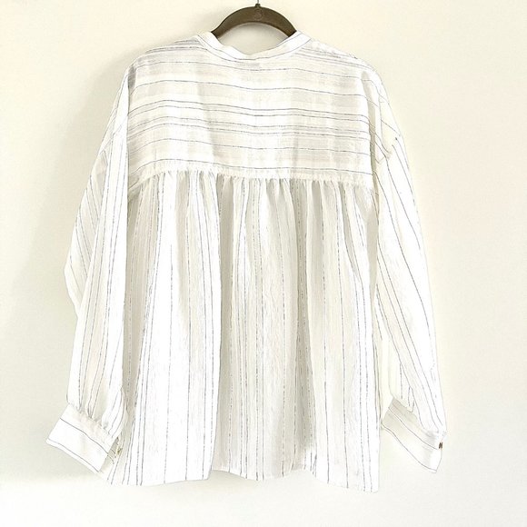 Vince Drape Striped Pullover Blouse Size S - Picture 6 of 11